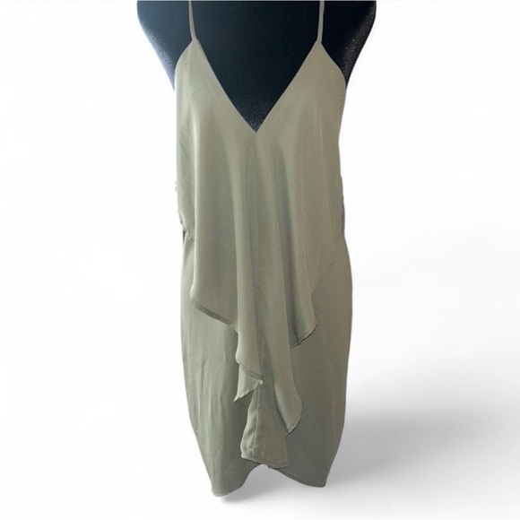 Cy Dresses & Skirts - Chic Asymmetrical Olive Dress